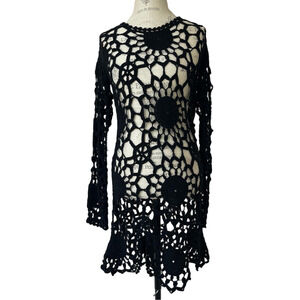 UNIF crochet cotton dress with slit